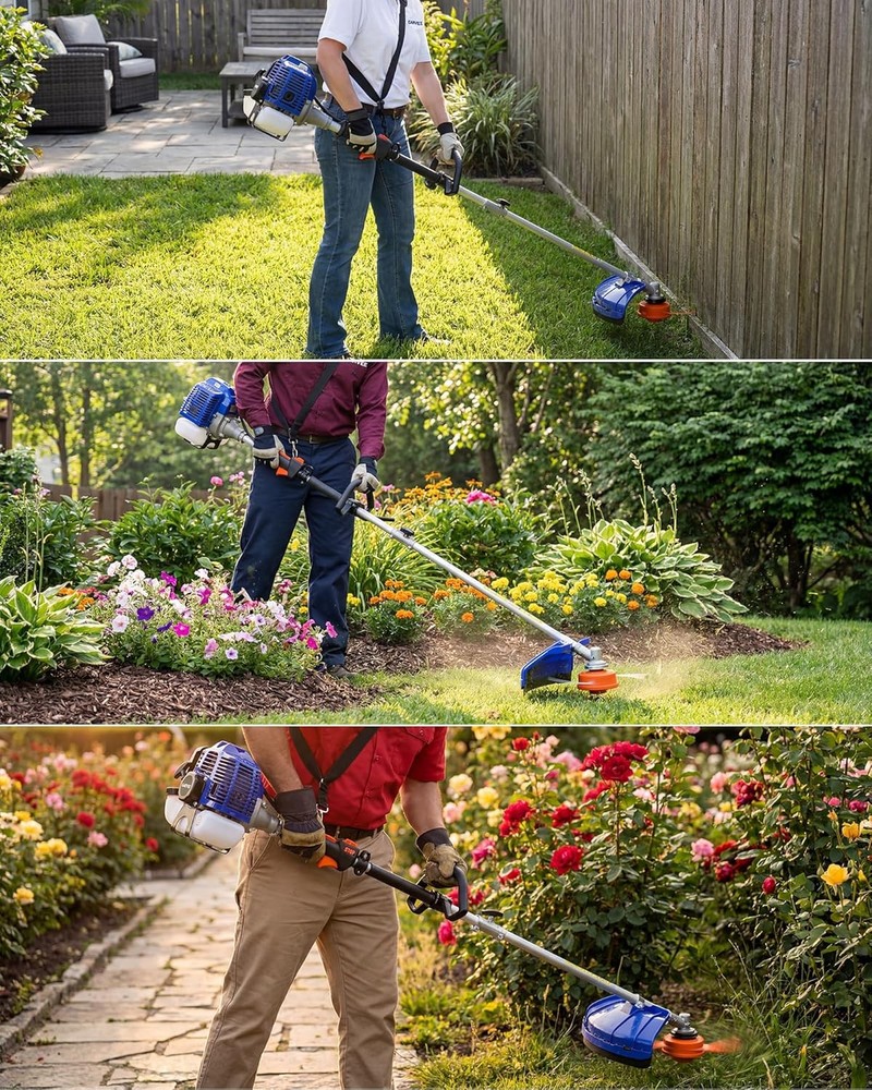 2 Stroke Gas String Trimmer Weed Wacker Weed Eater Power Machine For Garden 43cc