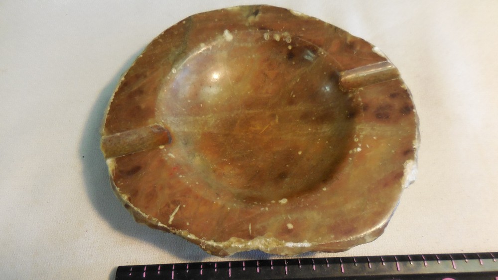 GEODE AGATE RAW STONE CUT POLISHED ASHTRAY