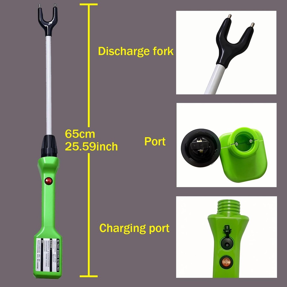 Cattle prod with LED Light, for self-Defense, Green