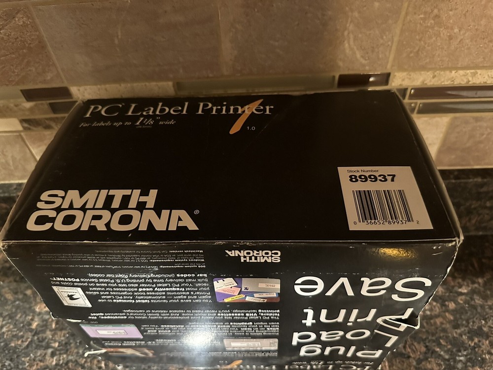 Smith Corona PC Label Printer 1.0 Tested Works Includes Cables Instructions Box