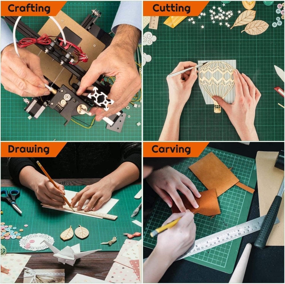Durable 12x18 Double-Sided Rotary Cutting Mat for Precision Quilting Projects