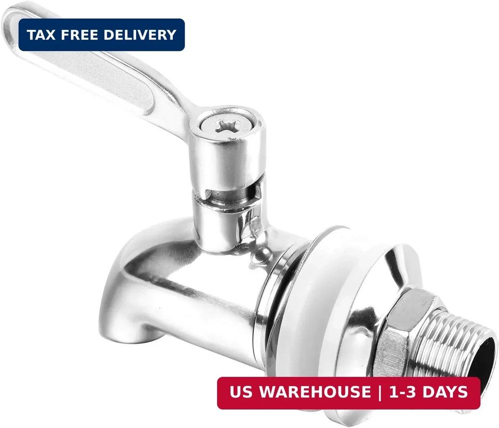 Stainless Steel Beverage Dispenser Replacement Spigot - 2 Pack