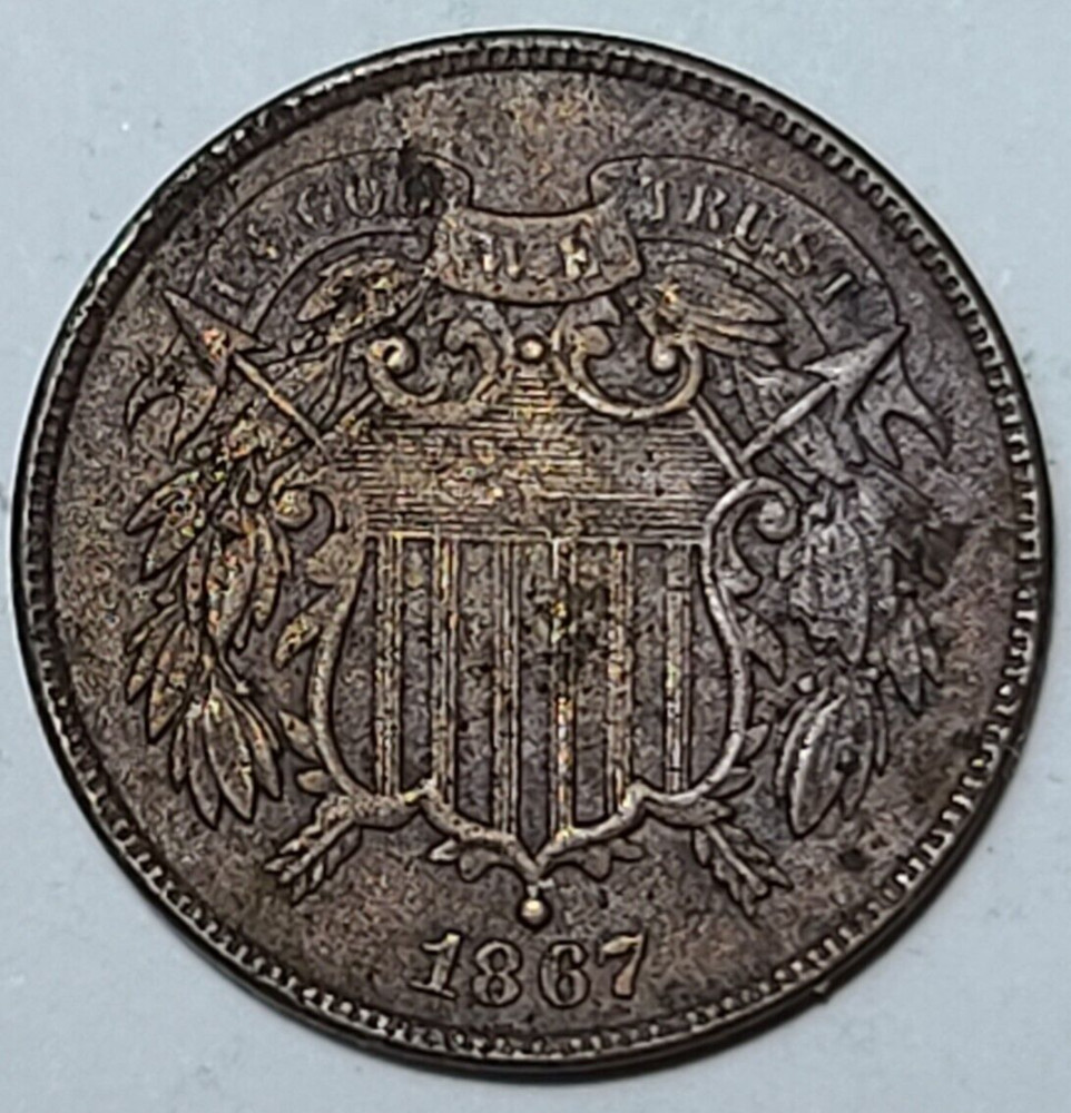 1867 Two 2 Cent Piece  DT44D