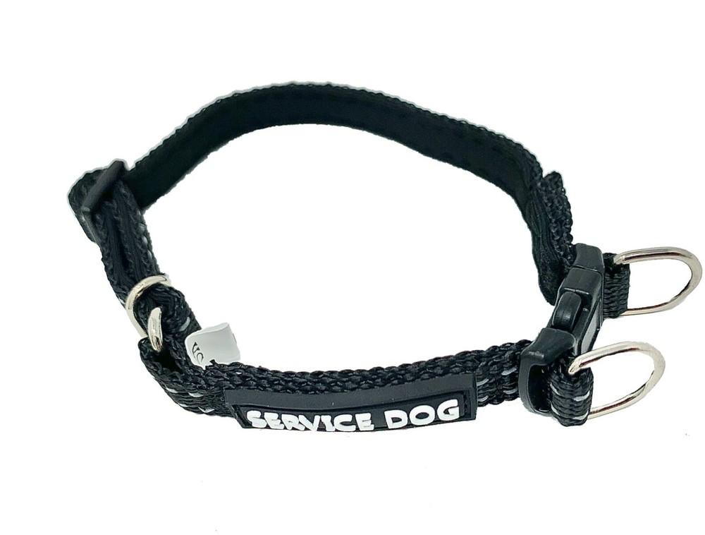 ALBCORP Reflective Service Dog Collar- Rubber Patch-Durable Nylon