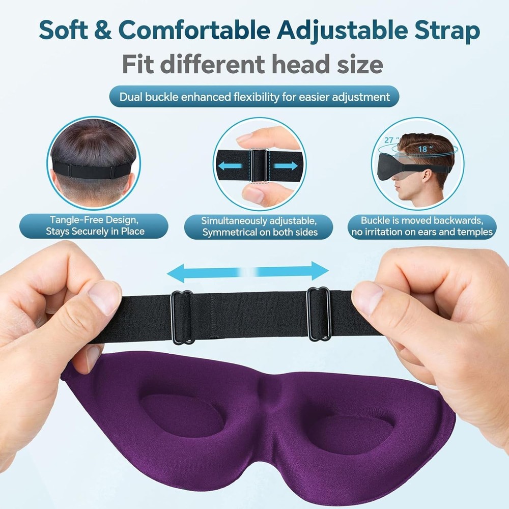 ZGGCD 3D Sleep Mask for Side Sleeper Light Blocking Sleeping Eye Mask for Wom...