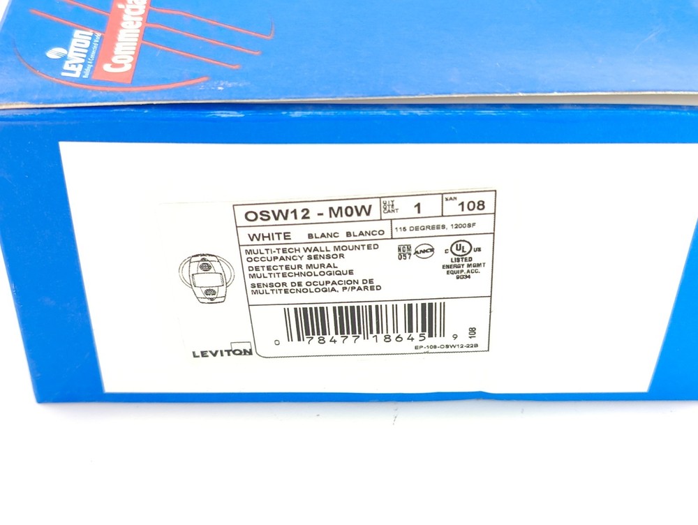 Leviton OSW12-M0W Multi-Tech Wall Mounted Motion Sensor 24VDC