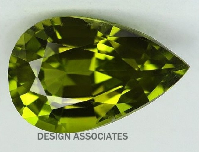 PERIDOT 9 x 6 MM PEAR CUT ALL NATURAL
