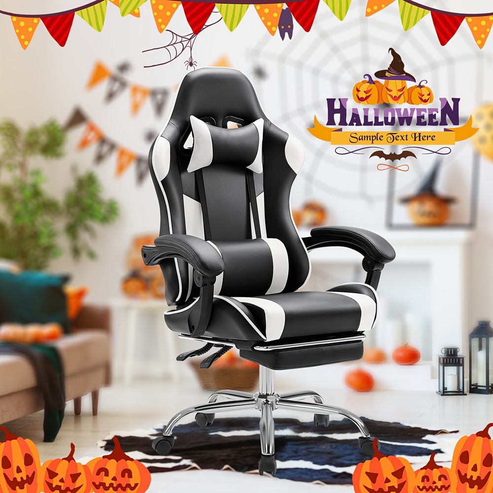 Ultimate Gaming Throne Ergonomic Computer Chair with Footrest, Adj. 360° Swive