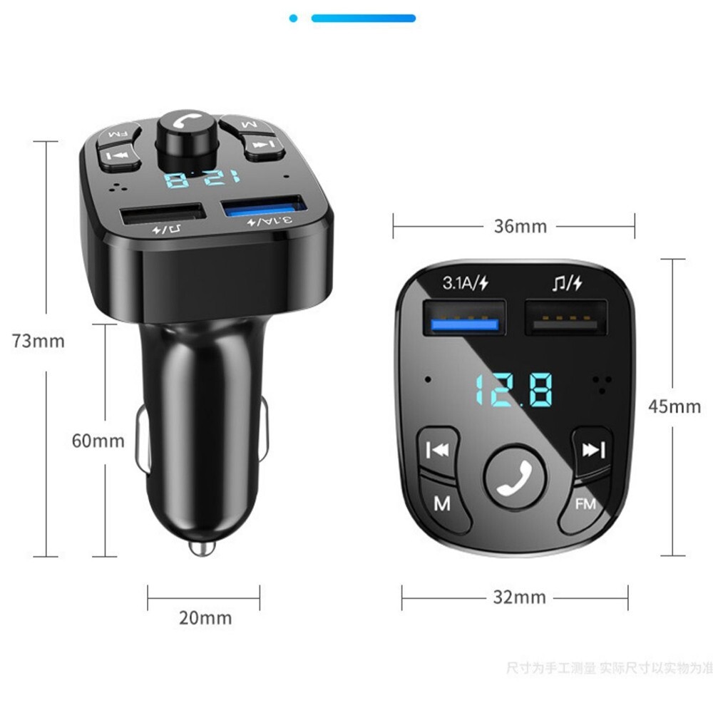 2 Pack Bluetooth FM Transmitter Wireless Radio Adapter Car Kit