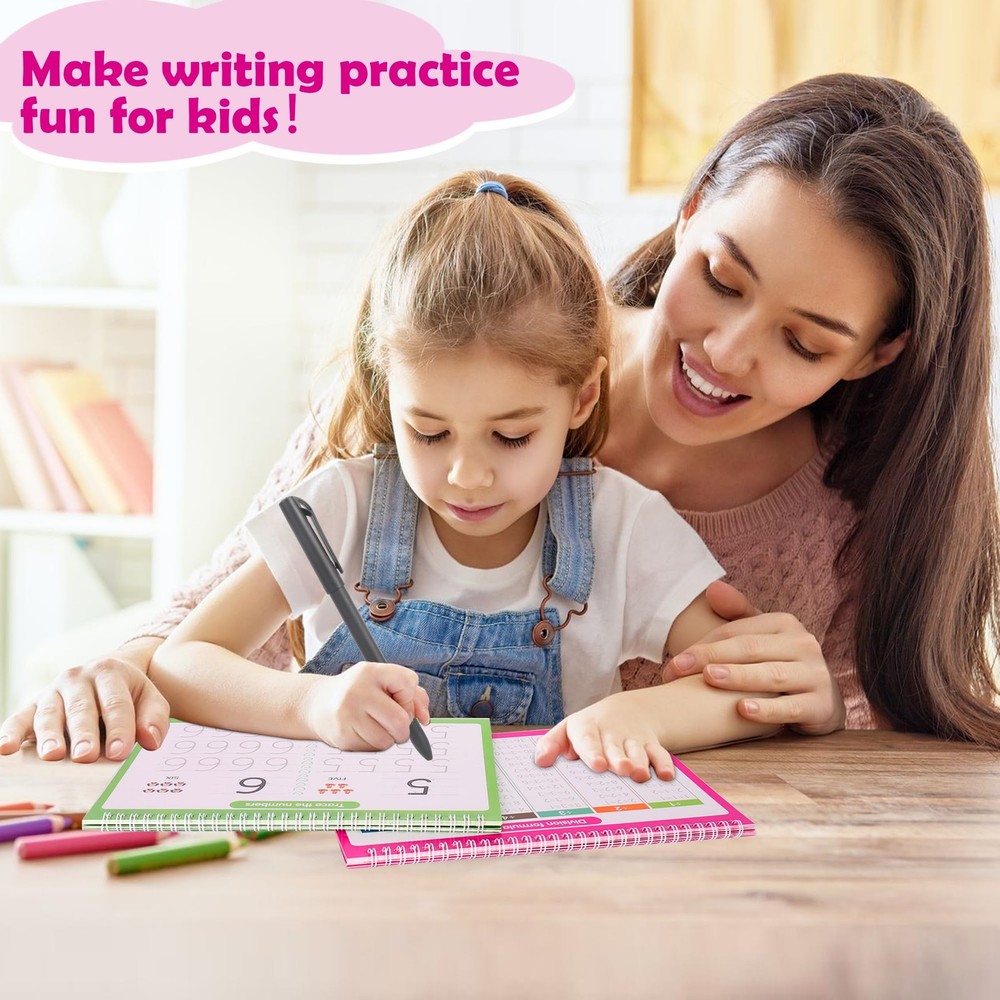 6 Pack Large Grooved Handwriting Copybooks,10.2 x 7.4 In Magic Writing...