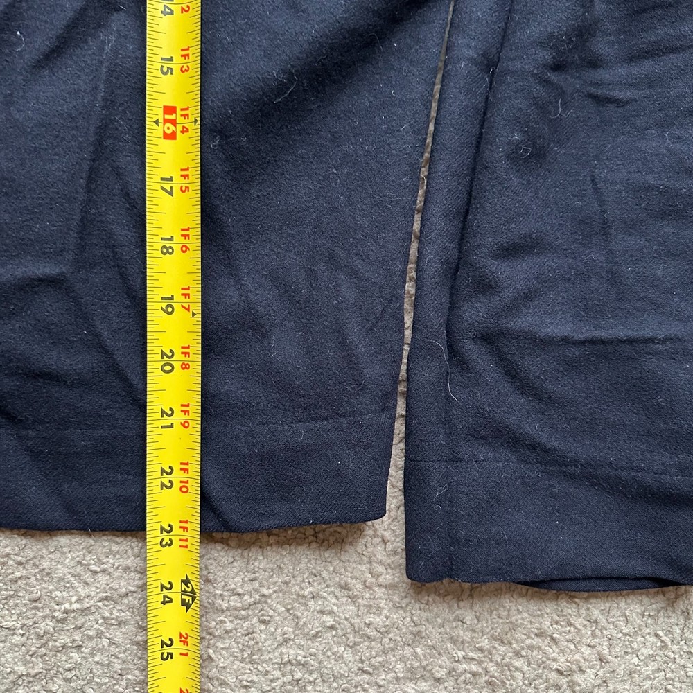 US Navy Uniform Coat Mens Small Vtg 100% Wool Navy Blue Cracker Jack