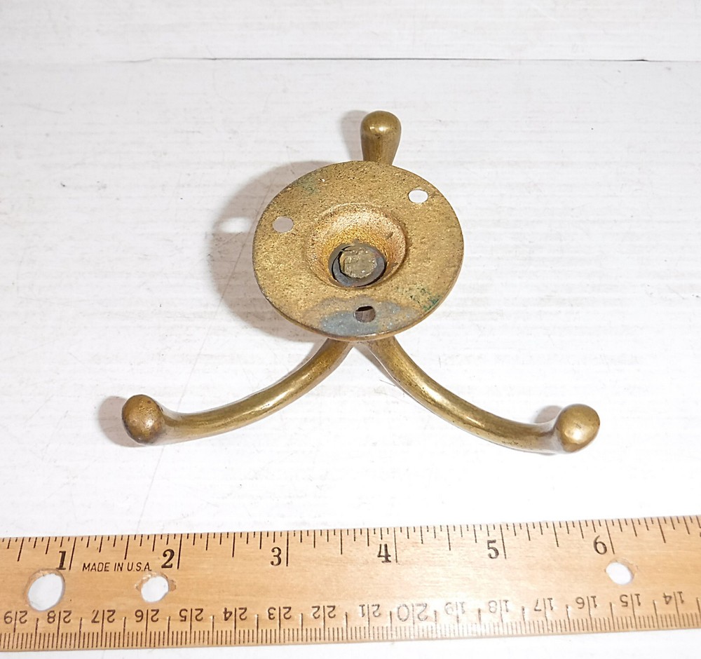 Brass Spinning 3 prong Coat Hook