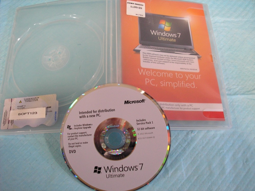 MS Microsoft Windows 7 Ultimate 32 bit  DVD Full English =NEW=