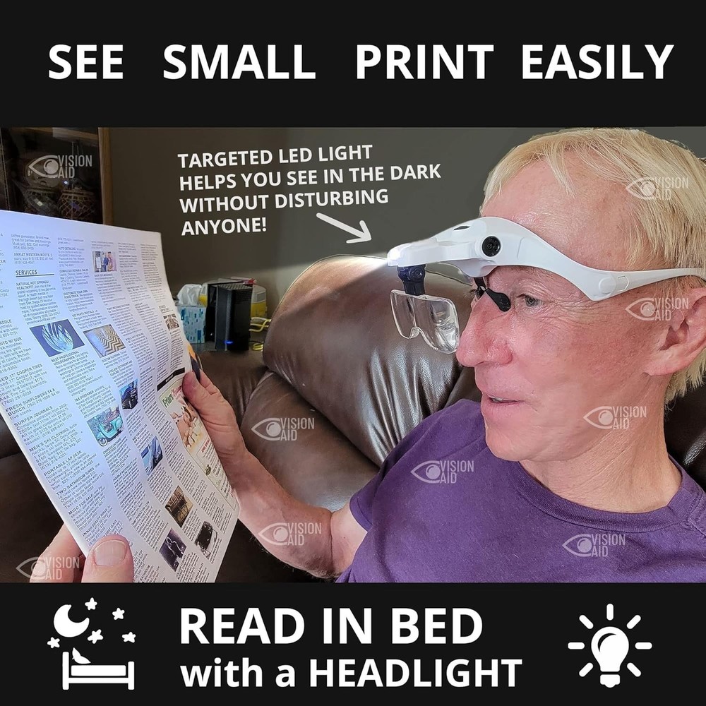 Magnifying Glasses with Light for Close Work, Illuminated Hands Free Headband...