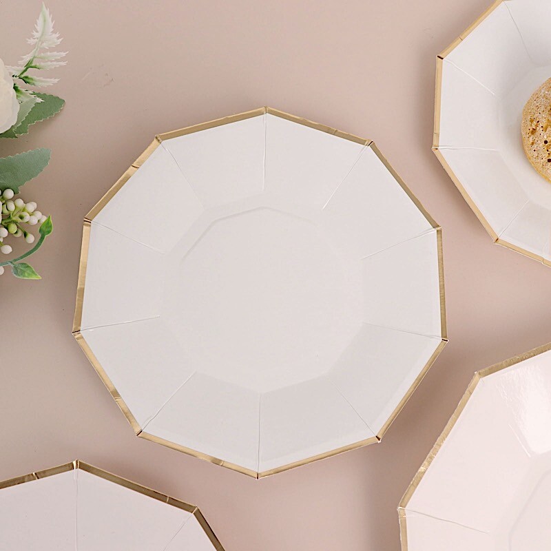 25 pcs 7" Salad Dinner Paper Plates Events Disposable Party Tableware
