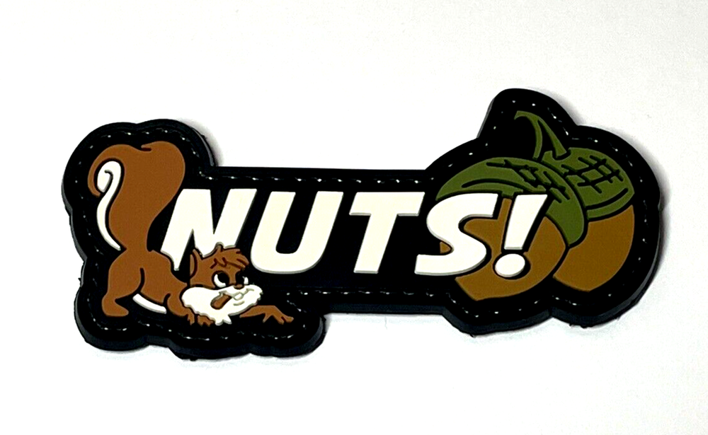 Squirrel Nuts Tactical Morale PVC Patch, Funny Nuts Rubber PVC Patch Hook Back