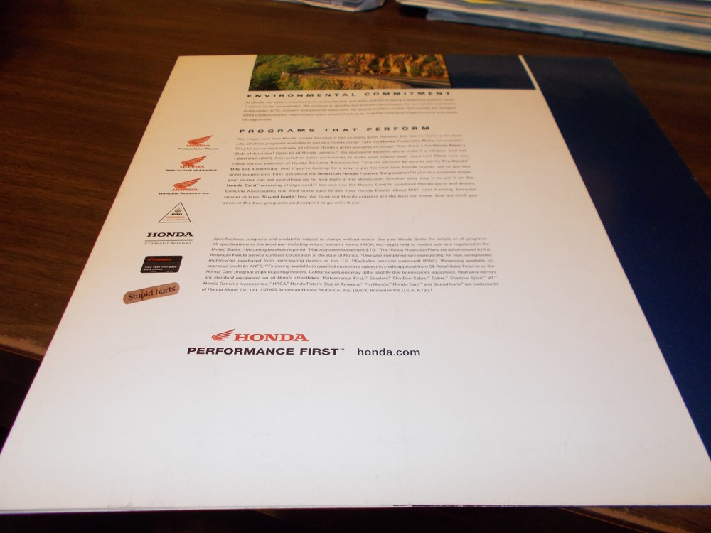2004 Honda Cruisers Sales Brochure
