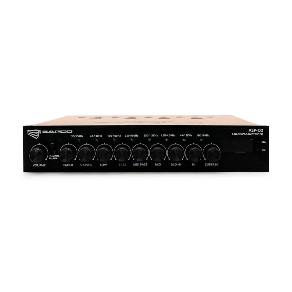 Zapco ASP-Q2 7-Band Parametric Equalizer EQ/Crossover Subwoofer AUX Remote 9.5v