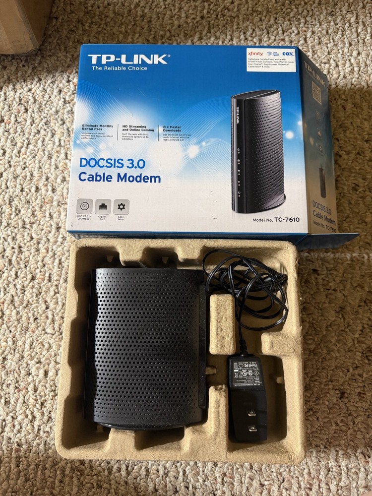TP-Link TC-7610 DOCSIS 3.0 Cable Modem – Tested & Working