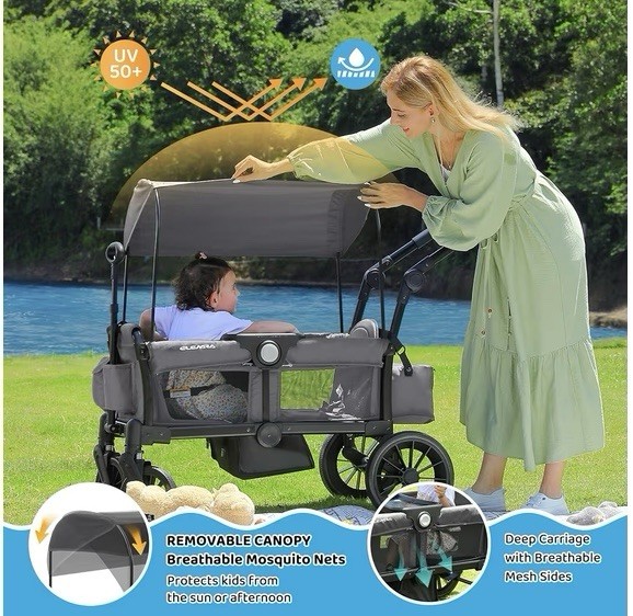 stroller wagon 2 seater With Canopy
