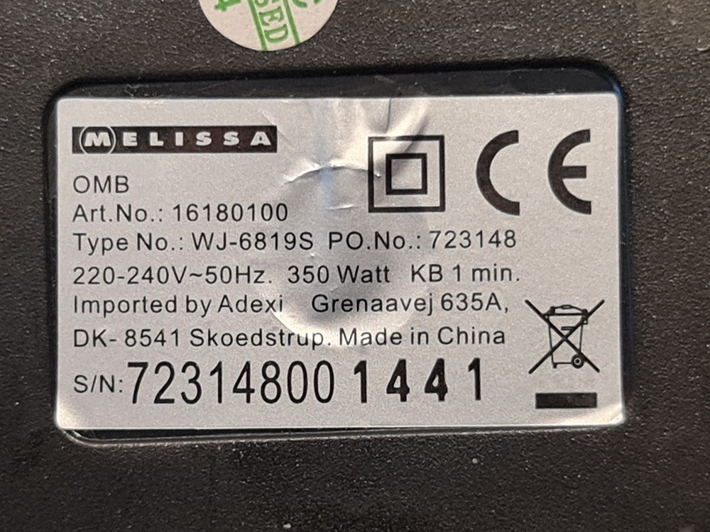 Melissa mixer replacement part