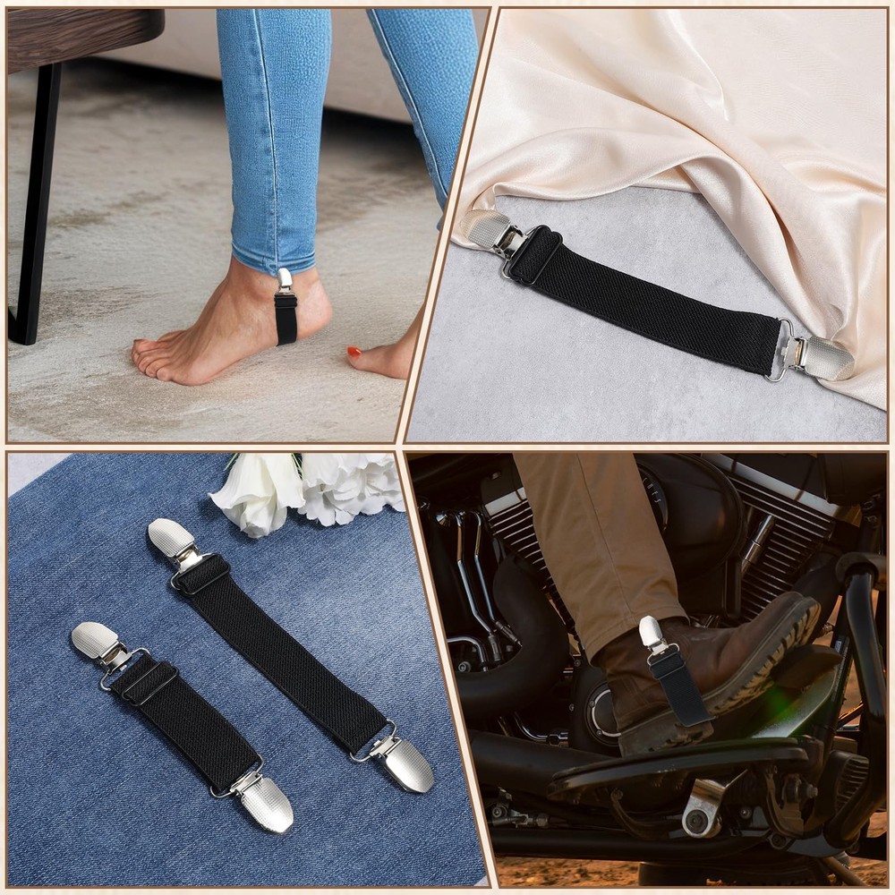 4PCS Adjustable Boot Straps Cowboy Elastic Clips
