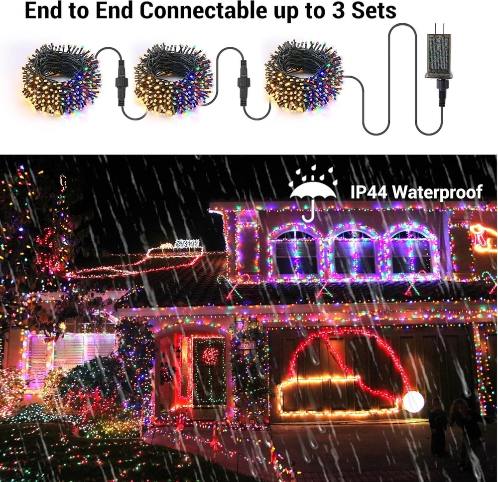 Christmas Lights, 65.67ft 200 LED Color Changing Tree Lights 11-Function Warm...