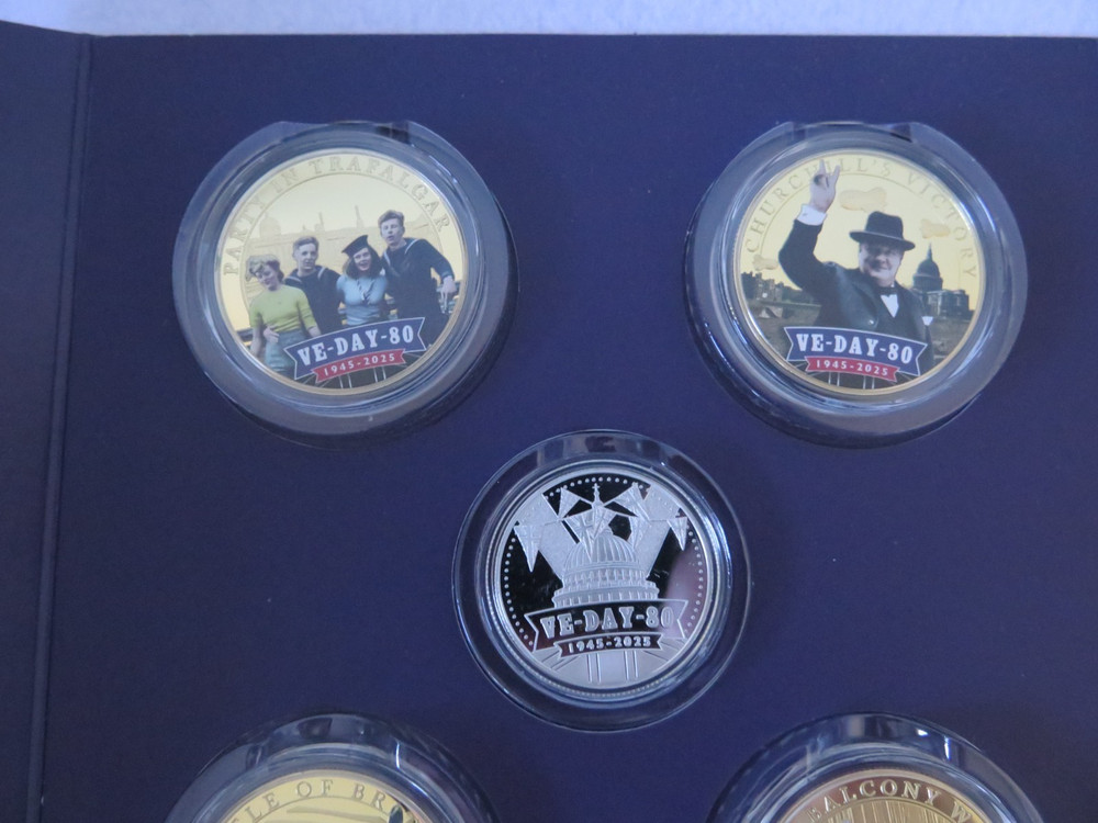 VE Day 80th Anniversary 2025 Coin Collection Full Folder Set Folder Certificates