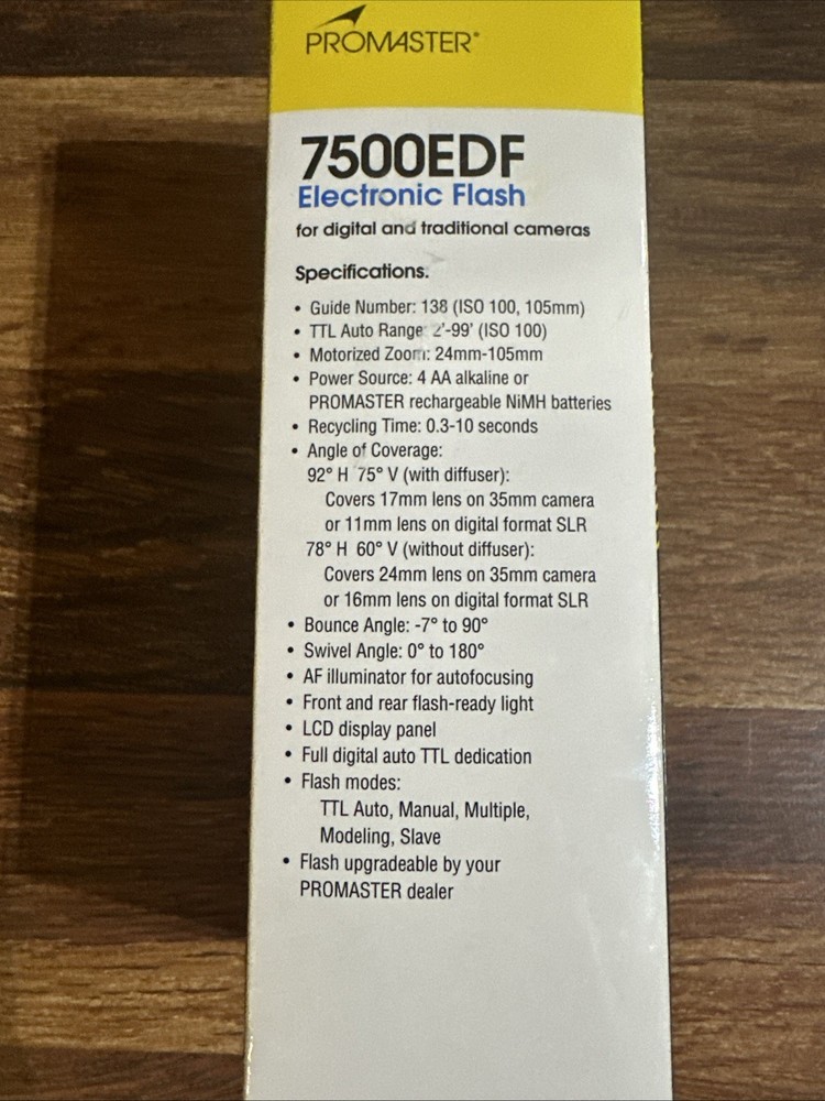 Promaster 7500EDF Electronic Flash for Nikon Code 7287 New