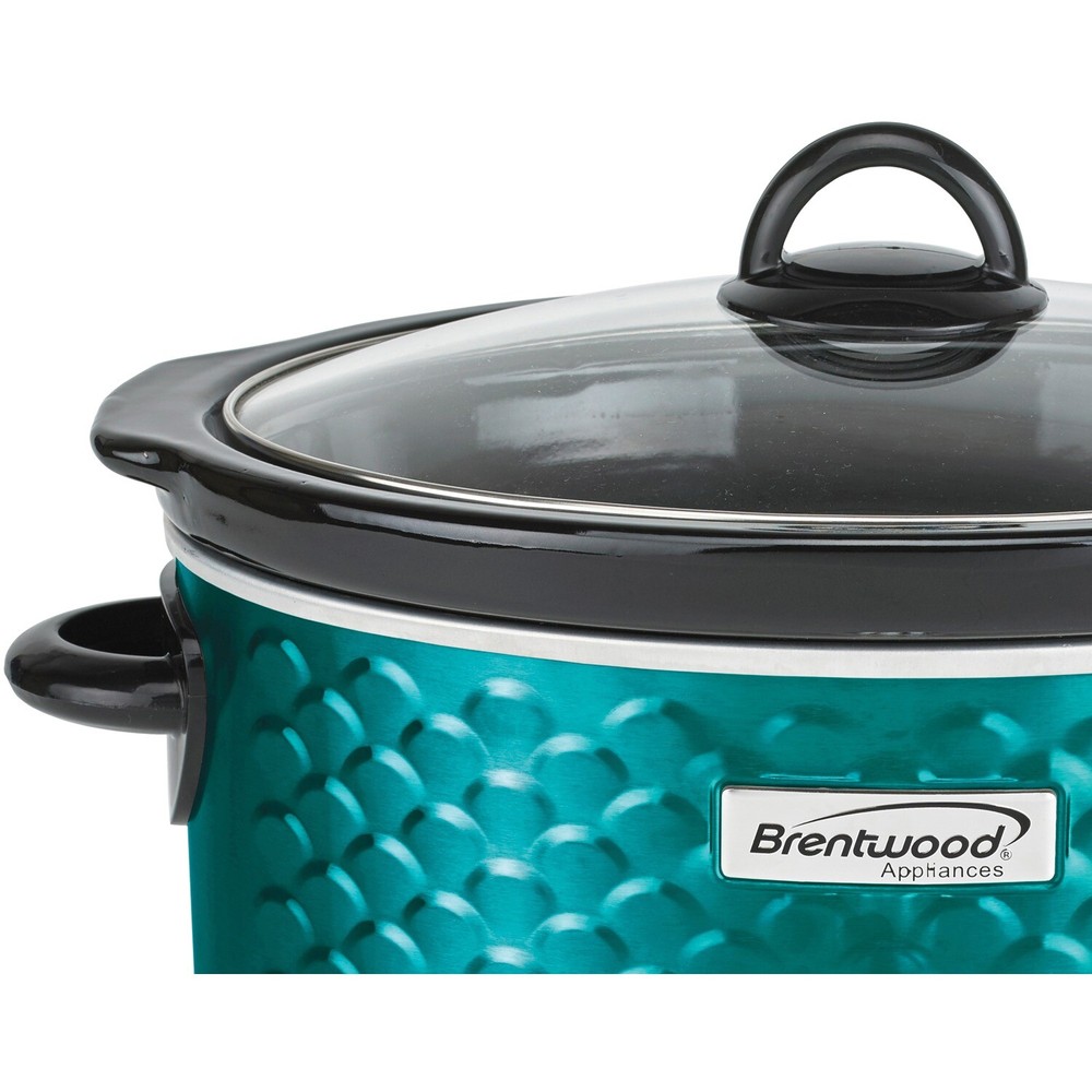 4.5-Quart Scallop Pattern Slow Cooker (Blue)