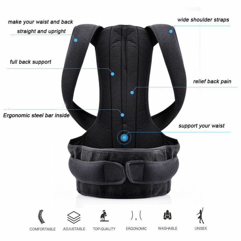 Adjustable Posture Corrector Back Shoulder Support Correct Brace Belt Men Women