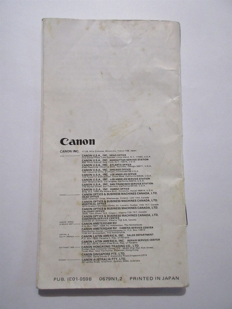 Canon Speedlite 199A Owner’s Manual Instructions Guide