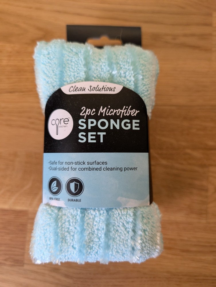 Core Kitchen Clean Solutions 2pc Microfiber Sponge Set