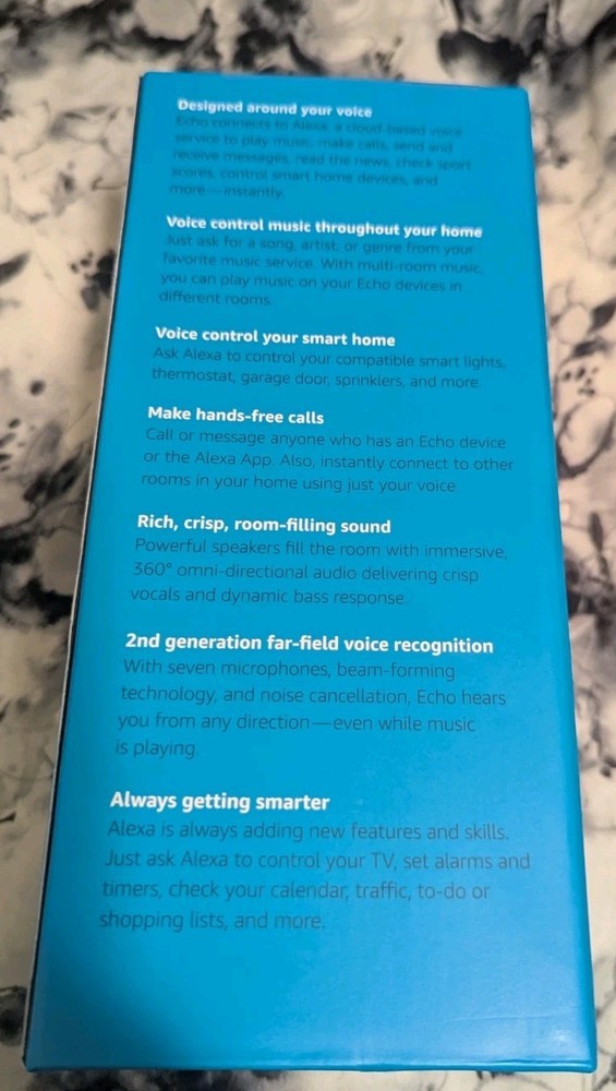 Amazon Echo (2nd Generation) Smart Assistant - Charcoal Fabric