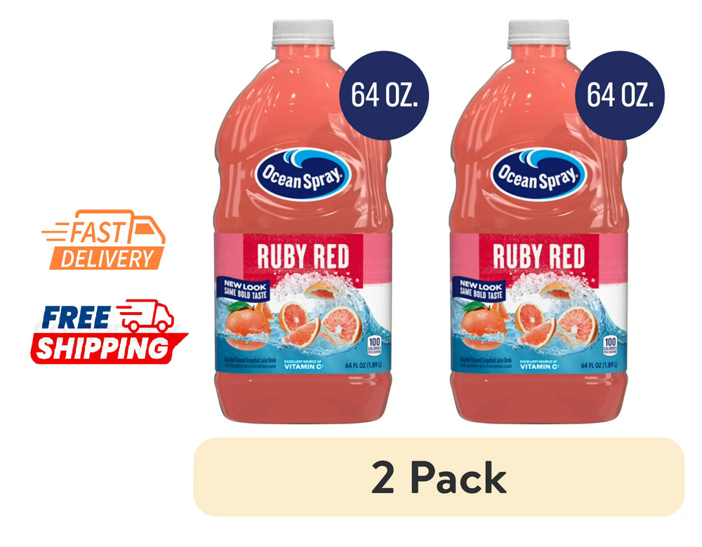 (2 pack) Ocean Spray® Ruby Red Grapefruit Juice, 64 fl oz Bottle, Free Shipping