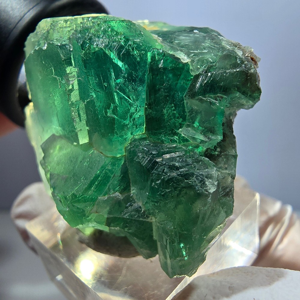 Clear Phantom Fluorite Cube parquetted, green Okorusu, Namibia 38*31*30mm