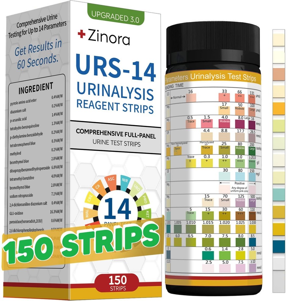 14-Parameters Urine Reagent Strips [150ct], Comprehensive Urinalysis Detectio...