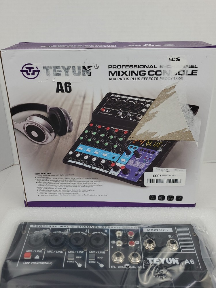 TEYUN A6 Professional 6-Channel Mixing Console w/ Effects Processor (NEW)