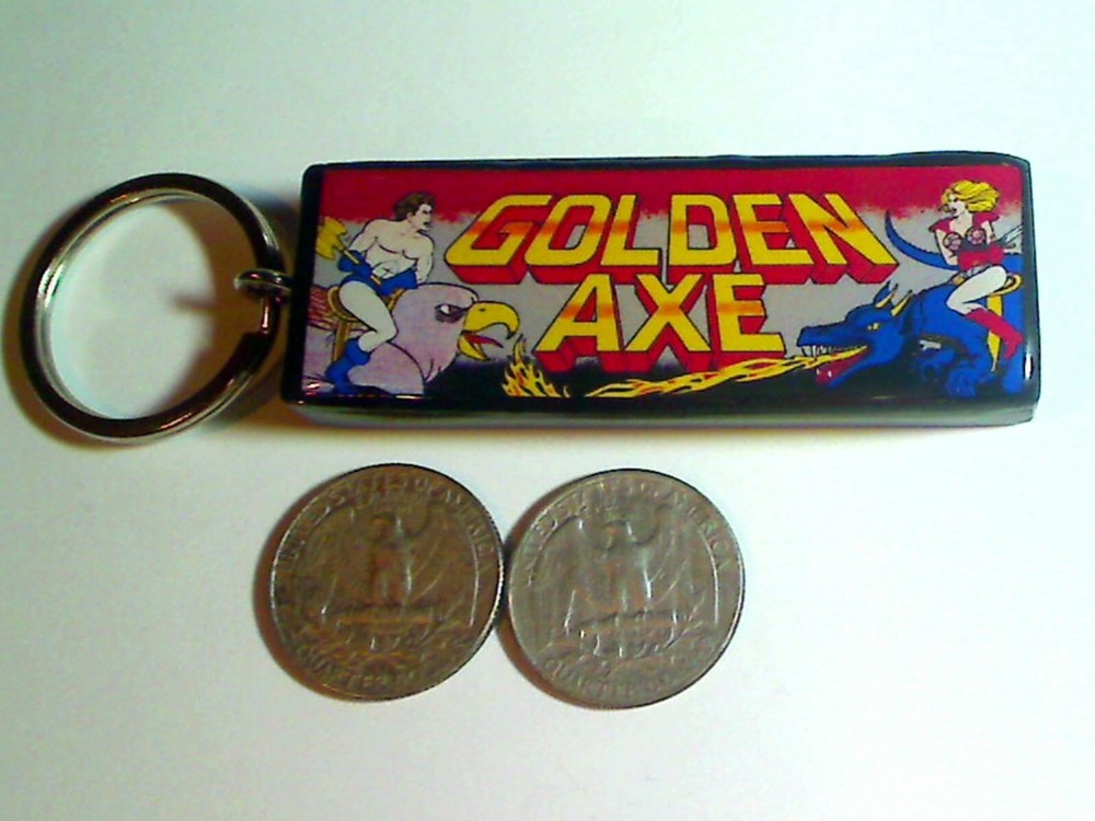 Golden Axe Arcade Marquee Coin Door accessory Keychain