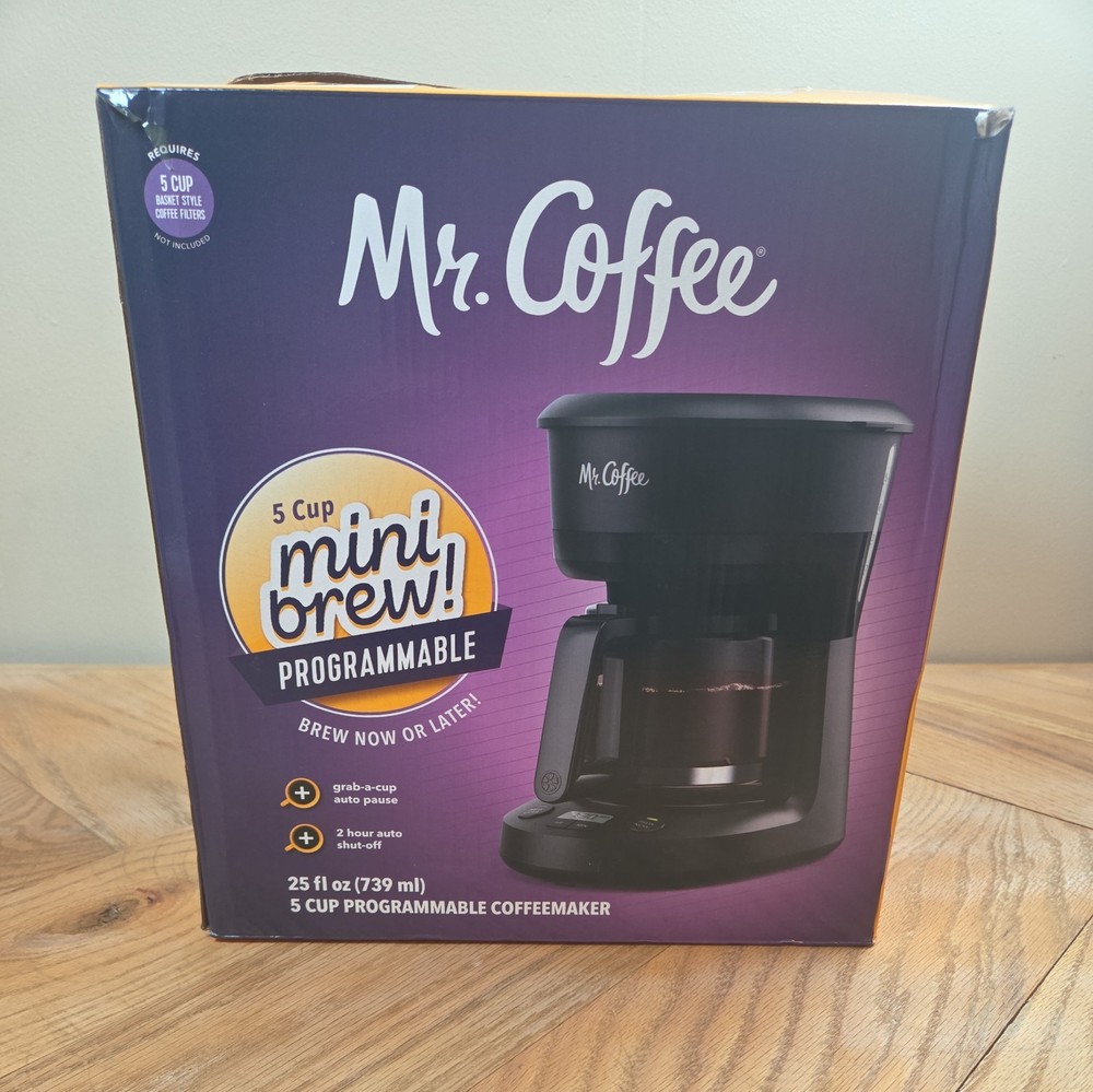 Mr Coffee 5 Cup Mini Brew Programmable Coffee Maker Black Open Box