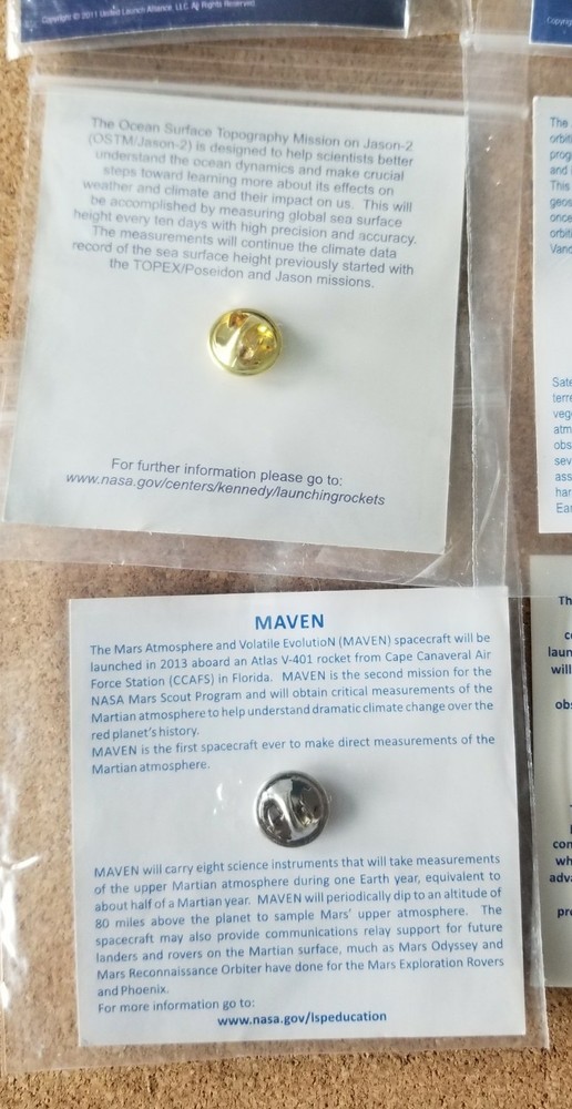 Launch Services Program NASS 4 Pin & 2 Rocket Pins