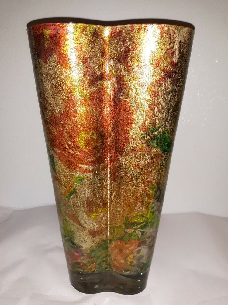 HEART Shaped FOIL Lined 10" VASE