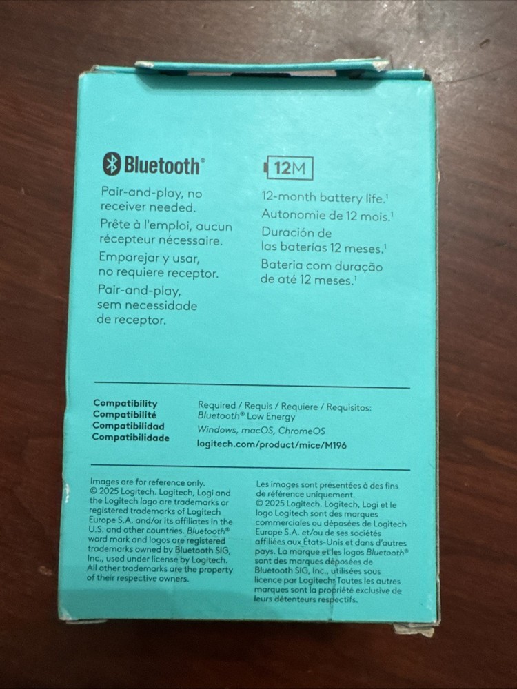 Logitech Wireless Connection Ports M196 Mouse Bluetooth Compact