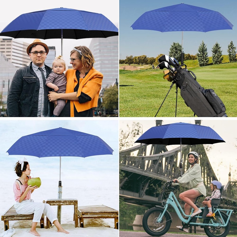 Compact Double Canopy Golf Umbrella - Easy Open/Close, Lightweight Design