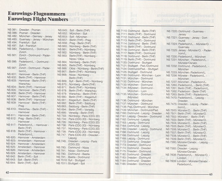 Eurowings timetable 1995/03/26