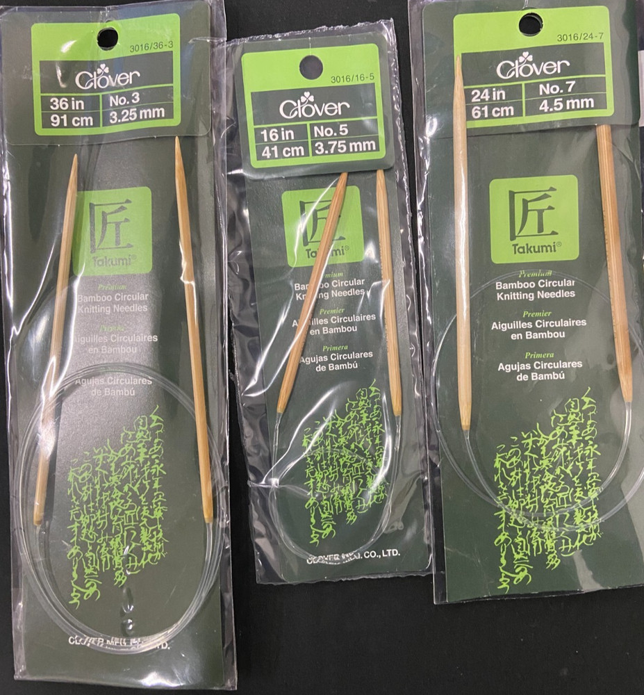 CLOVER TAKUMI BAMBOO CIRCULAR NEEDLE - 7 PIECE BUNDLE