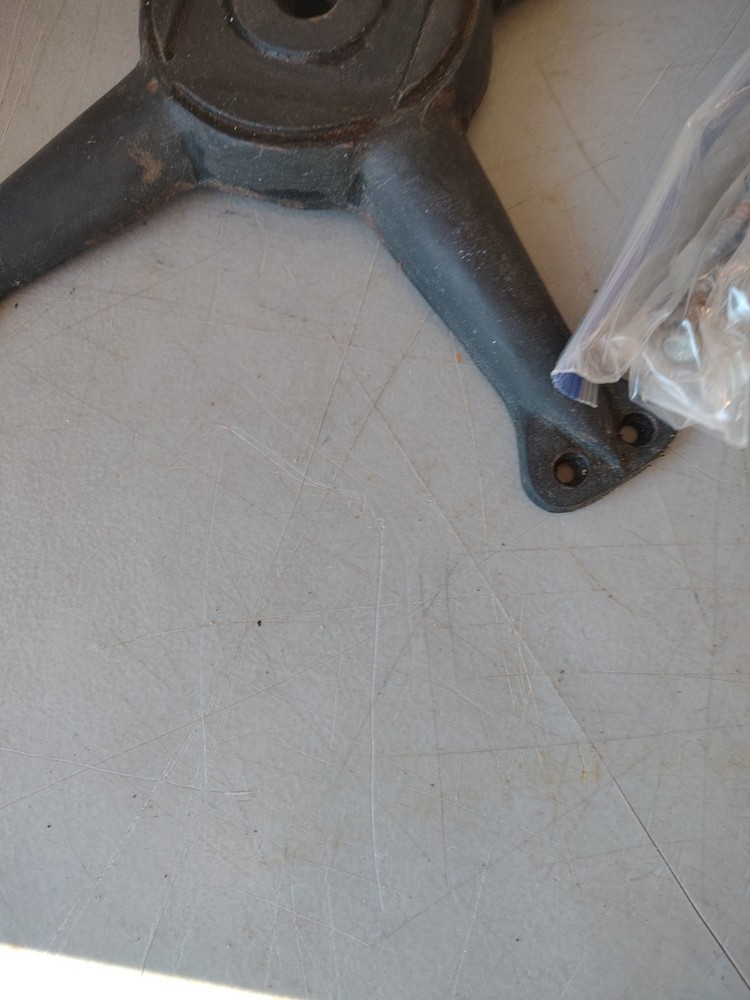 QTY 2 REPLACEMENT CAST IRON SPIDER CHAIR TABLE BASE BLACK 12" with Mounting