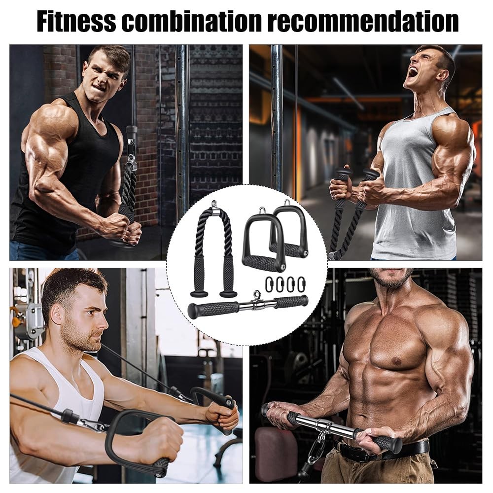 Kipika Tricep Pull Down Attachment - Cable Machine Home Gym Accessories 18"