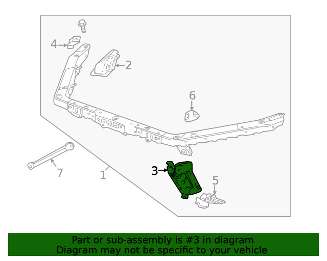 Genuine GM Passenger Side Front End Upper Tie Bar Support 22780637