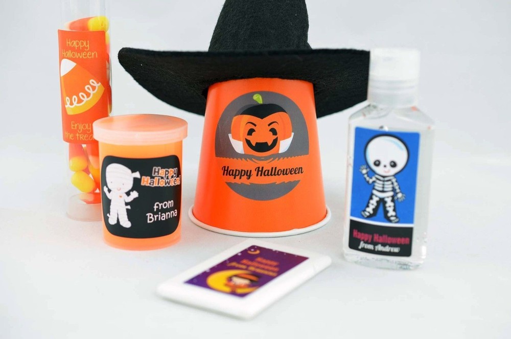 Black Cat - Halloween Personalized Round Stickers - 8 sizes available